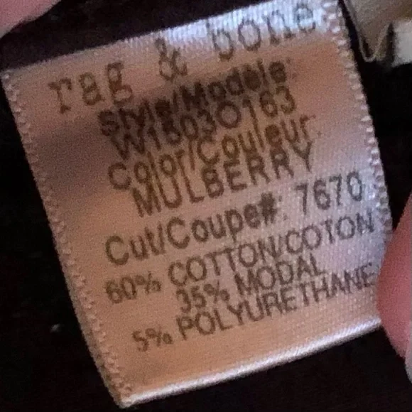 rag & bone Women's Mulberry/ Burgundy Skinny Jeans - Picture 10 of 15